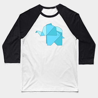 Blue origami elephant Baseball T-Shirt